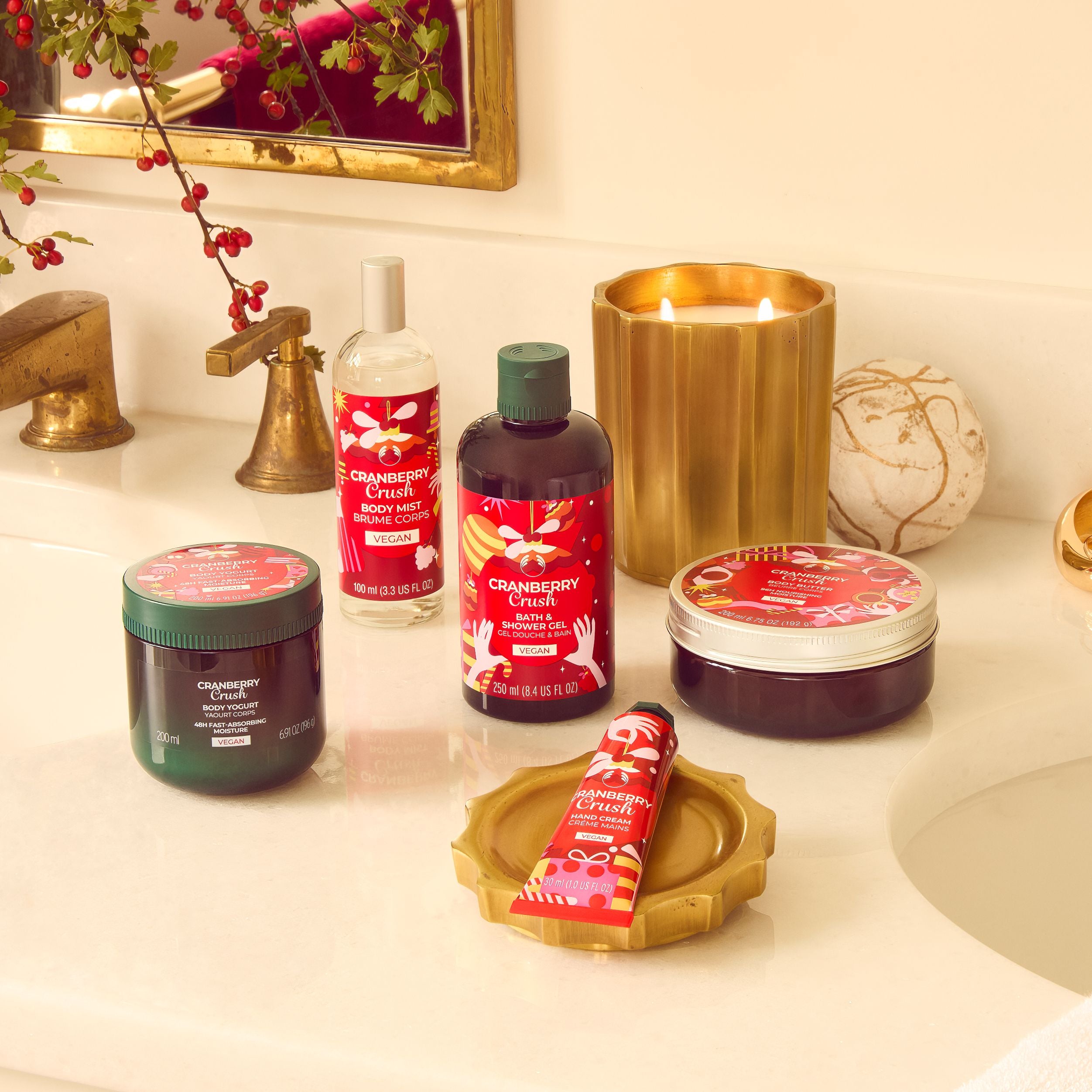 The Body Shop Cranberry crush body care range