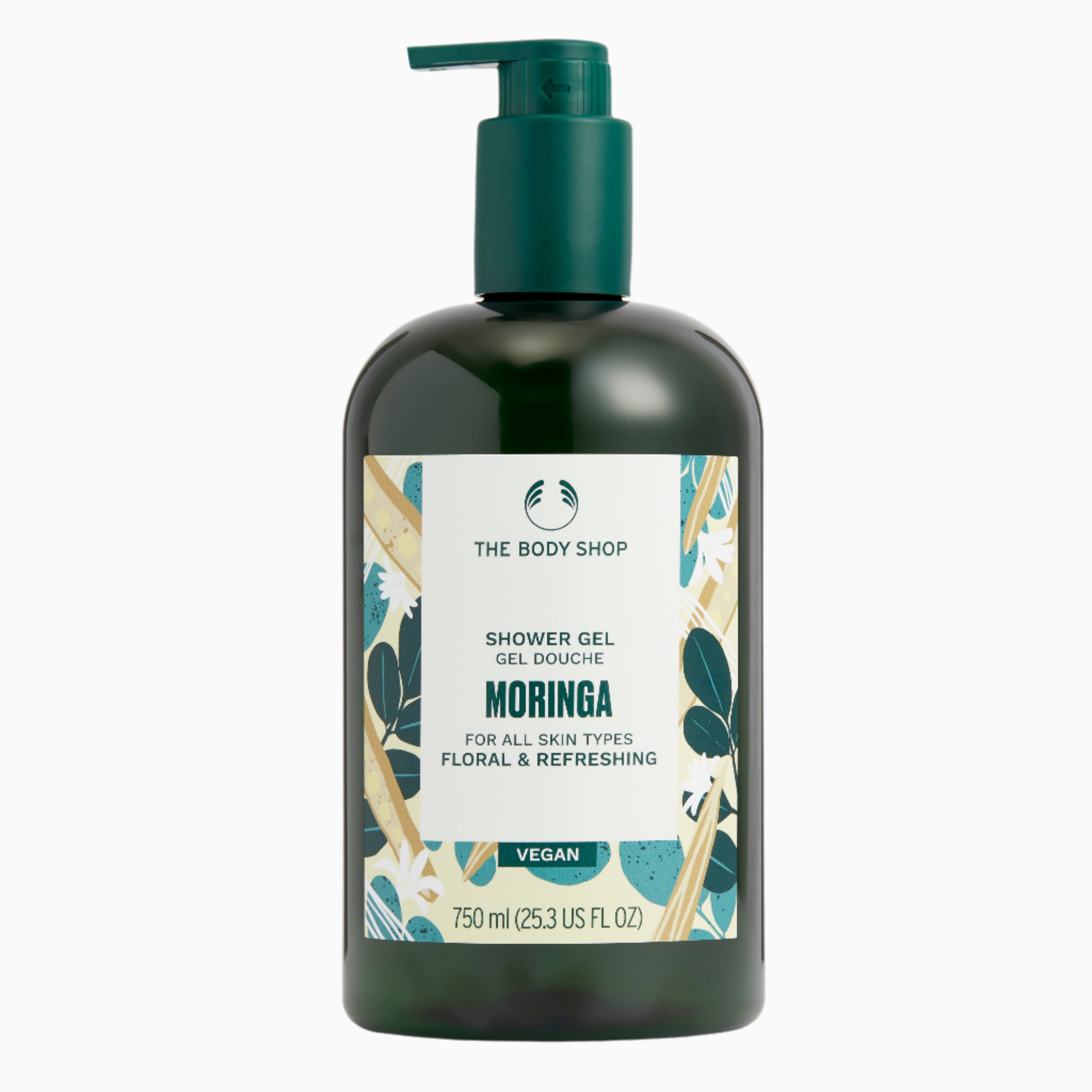 The Body Shop Moringa Shower Gel 750ml pump bottle